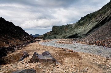 Dramatic scenery in the river canyon