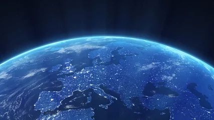Deurstickers Noord-Europa Nachtzicht van Europa