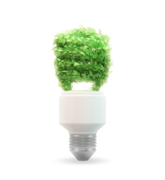 Eco and green energy bulb