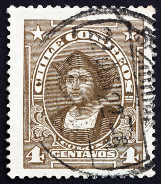 Postage stamp Chile 1918 Christopher Columbus, Explorer