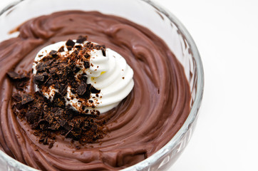 Dark chocolate mousse with whipped cream