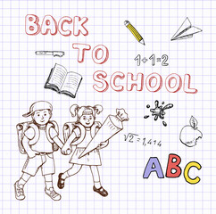 Back to school vector set