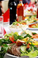 Table with dinner
