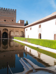 Fototapeta premium The Court of the Myrtles and Comares tower, Alhambra, Granada, S