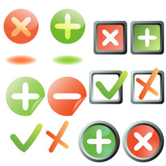 Fototapeta premium Add and remove buttons collection