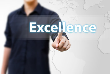 Business hand and word Excellence