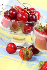 Cherries and strawberries