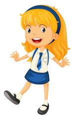 a girl in school uniform
