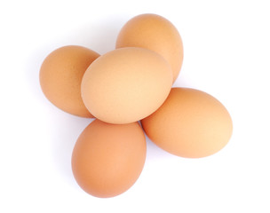 Eggs isolated on white background