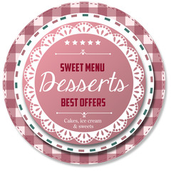 Desserts label