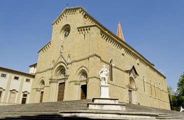 The main cathedral in the city of Arezzo in Tuscany