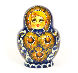 Russian doll matrioska isolated on white background 