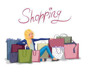 Woman with shopping bags