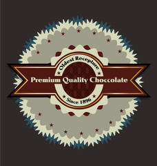 Premium choccolate product vector label