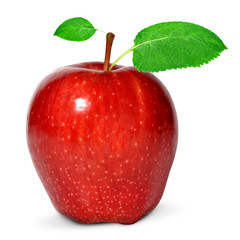 red apple isolated on white
