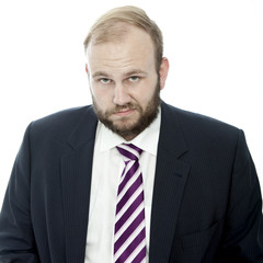 beard business man is sad