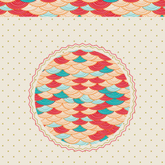 Beige Invitation Card with Round Decorative Element