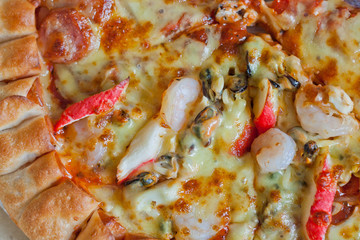 Seafood pizza