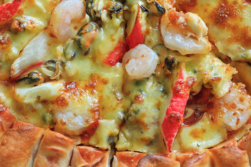 Seafood pizza