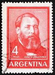 Postage stamp Argentina 1965 Jose Hernandez, Writer