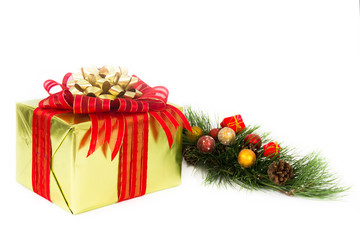 Gold-Wrapped Holiday Gift