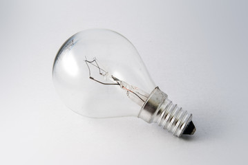 Light bulb on white background