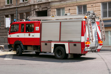 Fire truck in the street