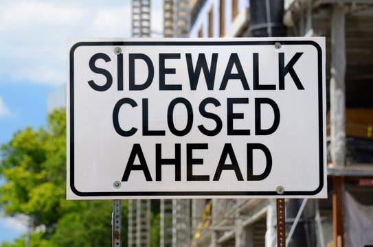 Sidewalk Closed Ahead Sign