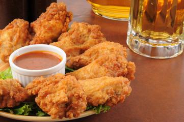 Chicken wings and beer