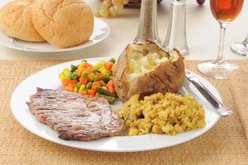 Steak with a baked potato