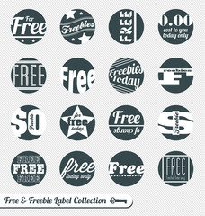 Vector Set: Free and Freebie Labels and Stickers