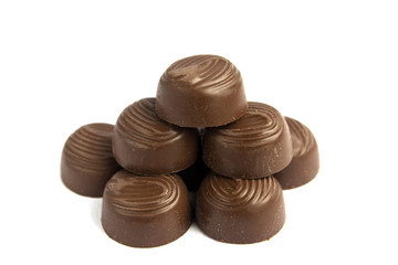 Chocolates isolated on white background
