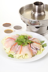 cooking fish soup, trout and vegetables