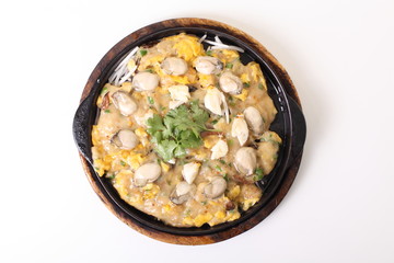 Oyster omelet fire with egg, chinese food