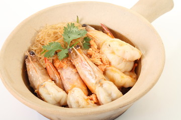fire noodles with prawn, chinese food