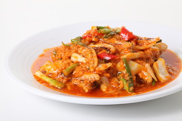 Chili Crab fire seafood