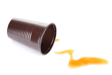 poured coffee isolated on white