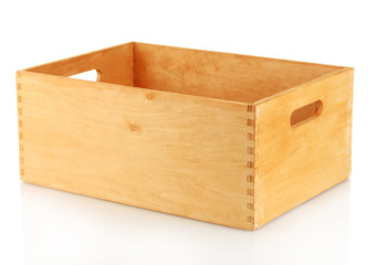 empty wooden crate isolated on white