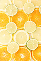 Fototapeta na wymiar Orange lime and lemon close up
