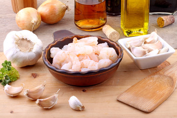 Knoblauch -  Garnelen in der Zubereitung