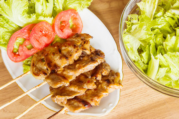 Pork Barbecue With Salad