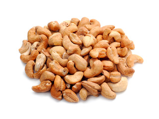 Cashew nuts isolated on white background