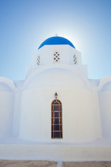 Santorini - Pyrgos - Church with blue cupola