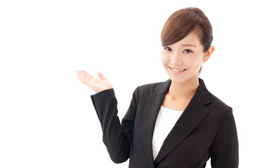 asian businesswoman showing