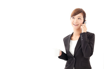 a young businesswoman talking by cellphone