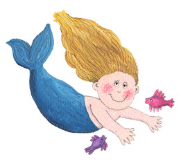 Little mermaid isolated