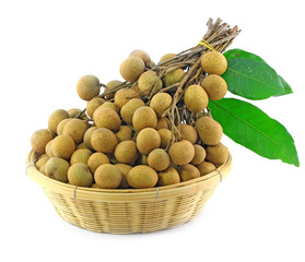 Longan in the basket, Asian fruit