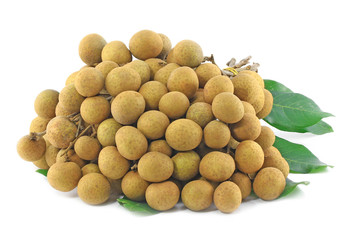 Longan Thai fruit on white background