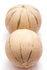 Charentais-Melonen im Hochformat