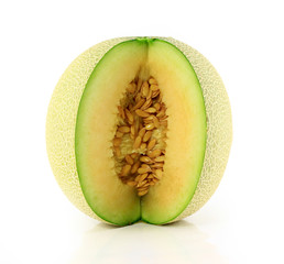 cantaloupe melon isolate on white background